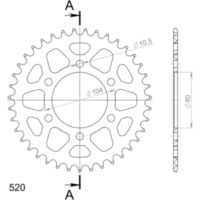 Alu-Kettenrad Supersprox 520/39Z gold 17403AS39