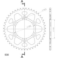 Alu-Rear Sprocket / Chain Wheel Supersprox 530/47t blue