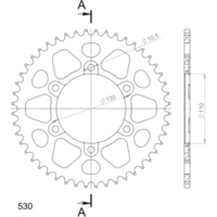 Alu-Rear Sprocket / Chain Wheel Supersprox 530/48t black 13813AK48