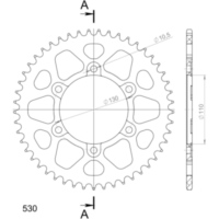 Alu-Rear Sprocket / Chain Wheel Supersprox 530/49t red