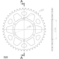 Alu-Rear Sprocket / Chain Wheel Supersprox 520/47t red 13812AR47