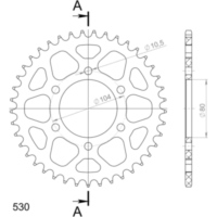 Alu-Rear Sprocket / Chain Wheel Supersprox 530/41t black 17604AK41