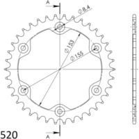 Alu-Kettenrad Supersprox 520/38Z orange 72402AO38