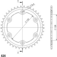 Alu-Rear Sprocket / Chain Wheel Supersprox 525/42t orange 72401AO42