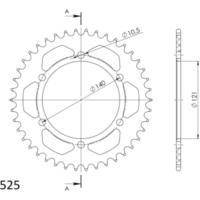 Alu-Kettenrad Supersprox 525/42Z schwarz 44502AK42