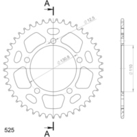 Alu-Rear Sprocket / Chain Wheel Supersprox 525/45t black 36700AK45