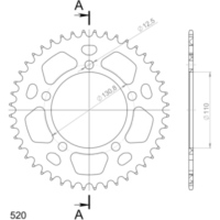 Alu-Rear Sprocket / Chain Wheel Supersprox 520/44t red 36701AR44