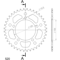 Alu-Rear Sprocket / Chain Wheel Supersprox 520/40t black 36801AK40