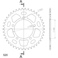 Alu-Rear Sprocket / Chain Wheel Supersprox 520/42t black 36801AK42