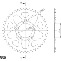 Alu-Rear Sprocket / Chain Wheel Supersprox 530/46t black 93901AK46