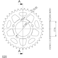 Alu-Rear Sprocket / Chain Wheel Supersprox 520/40t gold 93902AS40