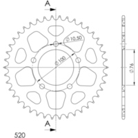 Alu-Rear Sprocket / Chain Wheel Supersprox 520/42t black 93902AK42