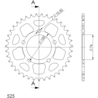 Alu-Rear Sprocket / Chain Wheel Supersprox 525/40t gold