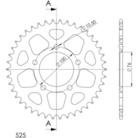 Alu-Rear Sprocket / Chain Wheel Supersprox 525/42t black 93903AK42