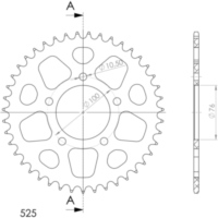 Alu-Rear Sprocket / Chain Wheel Supersprox 525/43t gold