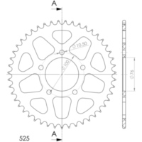 Alu-Rear Sprocket / Chain Wheel Supersprox 525/46t gold 93903AS46