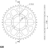 Alu-Rear Sprocket / Chain Wheel Supersprox 520/42t gold 37094AS42