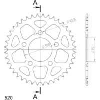 Alu-Rear Sprocket / Chain Wheel Supersprox 520/40t black 36711AK40