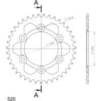 Alu-Rear Sprocket / Chain Wheel Supersprox 520/39t black 51602AK39