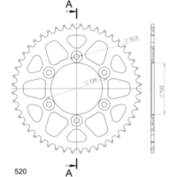 Alu-Rear Sprocket / Chain Wheel Supersprox 520/48t black 51602AK48