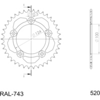 Alu-Rear Sprocket / Chain Wheel Supersprox 520/43t red 51613AR43