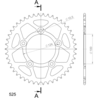 Alu-Rear Sprocket / Chain Wheel Supersprox 525/46t black 51614AK46