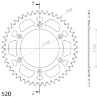 Alu-Rear Sprocket / Chain Wheel Supersprox 520/47t red 93340AR47