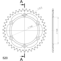 Alu-Rear Sprocket / Chain Wheel Supersprox 520/39t gold 15203AS39