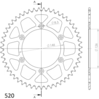 Alu-Kettenrad Supersprox 520/49Z orange