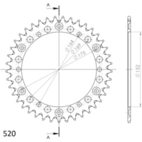 Alu-Rear Sprocket / Chain Wheel Supersprox 520/41t gold