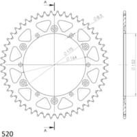 Alu-Kettenrad Supersprox 520/48Z gold 13500AS48