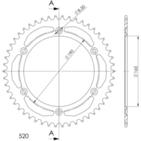 Alu-Rear Sprocket / Chain Wheel Supersprox 520/50t black 30896AK50