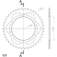Alu-Kettenrad Supersprox 525/42Z schwarz 45501AK42