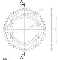 Alu-Rear Sprocket / Chain Wheel Supersprox 520/40t silver