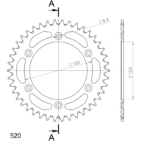 Alu-Rear Sprocket / Chain Wheel Supersprox 520/42t blue 72304AB42