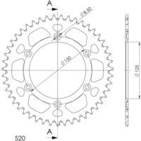 Alu-Rear Sprocket / Chain Wheel Supersprox 520/47t gold 72304AS47