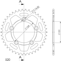 Alu-Rear Sprocket / Chain Wheel Supersprox 525/42t black 72400AK42