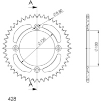 Alu-Rear Sprocket / Chain Wheel Supersprox 428/46t red