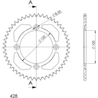 Alu-Rear Sprocket / Chain Wheel Supersprox 428/49t blue