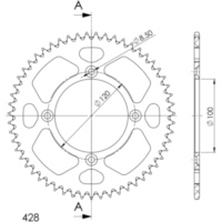 Alu-Rear Sprocket / Chain Wheel Supersprox 428/55t blue