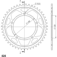 Steel Edge-Rear Sprocket / Chain Wheel Supersprox 525-47t black