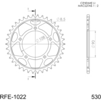 Steel-Rear Sprocket / Chain Wheel Supersprox 530/38t black 50600-38