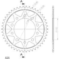 Steel-Rear Sprocket / Chain Wheel Supersprox 525/46t black 10613-46