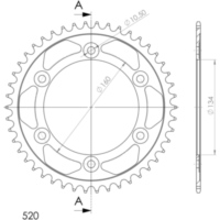 Stahl-Kettenrad Supersprox 520/46Z schwarz 11618-46