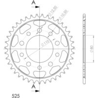 Steel-Rear Sprocket / Chain Wheel Supersprox 525/39t black