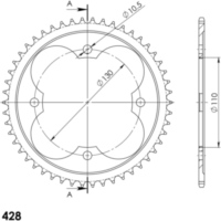 Stahl-Kettenrad Supersprox 428/50Z schwarz 31355-50