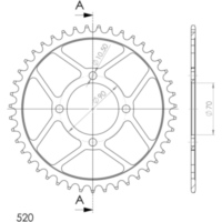 Steel-Rear Sprocket / Chain Wheel Supersprox 520/43t black 16310-43