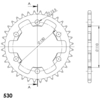 Stahl-Kettenrad Supersprox 530/36Z schwarz 92710-36