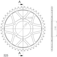 Stahl-Kettenrad Supersprox 525/44Z schwarz 16610-44