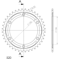 Steel-Rear Sprocket / Chain Wheel Supersprox 520/40t black 14206-40